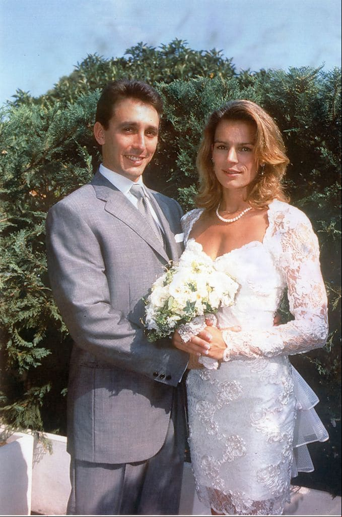 La princesa Estefanía de Mónaco y Daniel Ducruet el día de su boda, 1995
