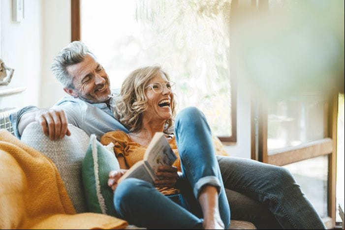 Pareja feliz en la menopausia
