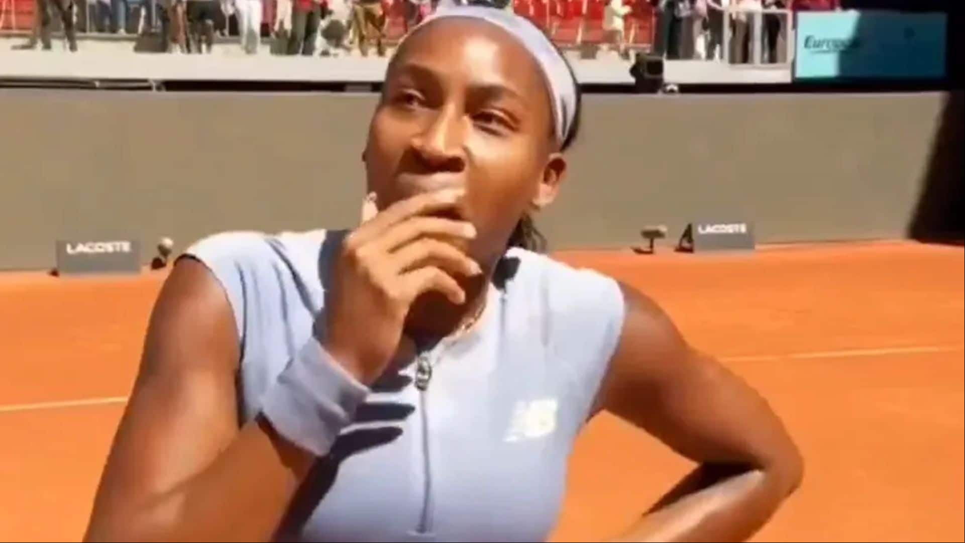 Coco Gauff's interview halted by Madrid Open blackout chaos 